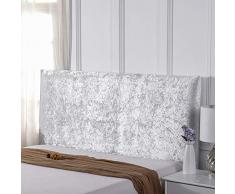 Copri Testata Letto Matrimoniale Bianco/Nero Elastica Copertura Per Testiera Per Letto, Copritestiera Letto, Antipolvere Protezione Copertura Cotone Addensare Antigraffio Cuscino,White-200X75CM