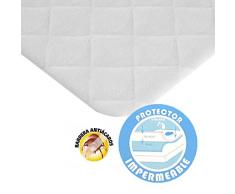 pekitas protezione materasso impermeabile/Coprimaterasso Trapuntato Imbottito - Mini culle 50 x 80 cm Made in Spagna