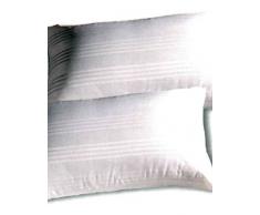 NEW#C Coppia Copriguanciale Federe Salva Cuscino Bianche in Cotone fasciato cm 50x80