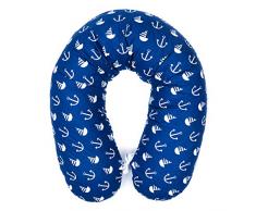 Cuscino per allattamento con imbottitura, per bambini, per dormire sul fianco, in cotone, con rivestimento, dimensioni 170 cm, motivo ancora grande, blu, XXL