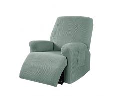 Il Gruppone Passione Casa Copripoltrona Jacquard Elasticizzato per Poltrona reclinabile Relax con Tasche copridivano salvadivano - Verdesalvia