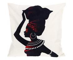 IMIKEYA Africano Indiani di Stile di Vacanza Cuscino di Tiro Copre Modello Cuscino Decorativo Covers Rimessa Laterale Cuscini per Divano Letto Sedia Nera