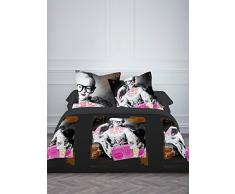 Oggi 015590 per Opera-Copripiumino Matrimoniale, 220 x 240 cm, con 2 federe per cuscini, 63 x 63 cm, colore: grigio