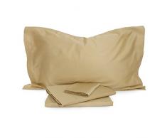 Zucchi Completo Copripiumino Raso Tinta Unita Matrimoniale Due piazze R658 Ambra