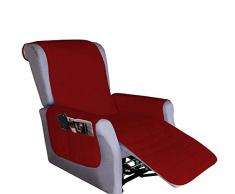 Il Gruppone Passione Casa Copripoltrona per Poltrona reclinabile Relax con Doppie Tasche Copridivano Trapuntato salvadivano Prodotto Italiano - Rosso