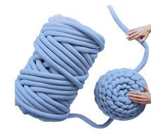 Core Yarn, Hot Manuale Fai da Te Regalo Coperta Fatta a Mano Gigante Rotondo Linea Grossa per Maglieria Filato per Braccio Uncinetto infeltrimento, Fare divani Coperte e Coperta (Blu, 1kg)