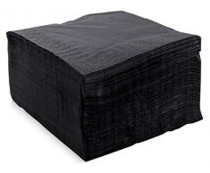 Saten ser42204960 Collection, tovagliolo 40 x 40, 2 strati, piegati a 1/4, 100 Tovaglioli, 2 strati Lisa con bordo, Nero