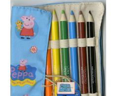 Giunti PIN721 - Peppa Pig, Rotolo Portamatite in Stoffa