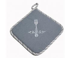 MONTEMAGGI Posate PRESINA Stoffa Grigia C/Ricamo Bordo A Righe Variante Unica, 20X20X2