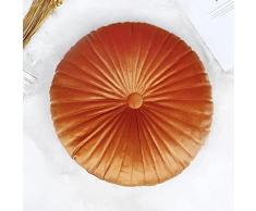NatureMan Cuscino rotondo, decorazione in velluto, piccolo cuscino a forma di zucca, adatto per soggiorno, divano letto, pavimento 34,8 cm (arancione)