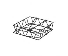 D,casa - Portatovaglioli geometrico, nero, in metallo, da 18 x 18 x 5 cm