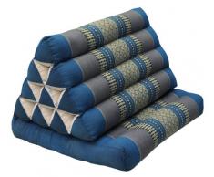 Wilai GmbH Cuscino Triangolo Thai, esteso Un Cuscino Piatto, Pieghevole, Fabbricato in Thailandia, Blu/Grigio (81901)
