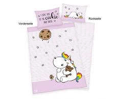 Herding 2401647063412Â Set di Biancheria da Letto Pummel Un Corno, Cotone, Viola, 135Â x 100Â cm