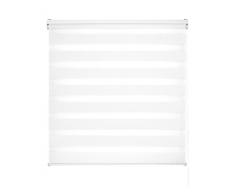 Blindecor Lira | Tenda avvolgibile notte e giorno, colore bianco, 110 x 180 cm (larghezza x altezza) | dimensioni del tessuto 107 x 175 cm | tende notte e giorno eleganti