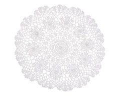 oshhni Coperta da Tavolo Rotonda Vintage allUncinetto in Cotone con Motivo Floreale - 40 Centimetri