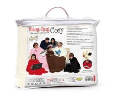 Snug Rug Cosy Coperta Pile con Le Maniche Coperta Indossabile, Plaid coperta in pile fleece con Le Maniche taglia adulto Crema