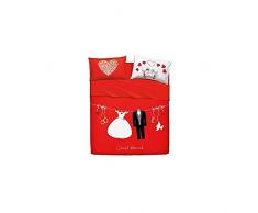 Bassetti - Completo Letto Matrimoniale Home Innovation, Love Is A Couple
