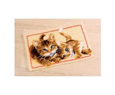 Vervaco Tappeto tecnica ad aggancio, motivo gattini, multicolore