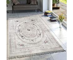 Tappeto Design Tappeto Soggiorno Oriente Stampato Bordi Floreale Pastello Beige, Dimensione:80x300 cm