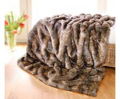 Wohnen & Accessoires GmbH & Co. KG Coperta di pelliccia sintetica Lontra in 5 misure Coperta di pelliccia sintetica Coperta di coccole Copriletto o cuscino di pelliccia (240 x 260 cm)