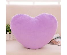 Zinsale Cotone A Forma di Cuore Cuscini Peluche Cuscino di Sostegno Posteriore Cuscino Decorativo (Viola)