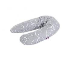 Träumeland T040512 - Cuscino per gravidanza e allattamento, versione 13, con imbottitura in perle di polistirene, rivestimento 100% cotone, 190 cm circa, colore: Grigio