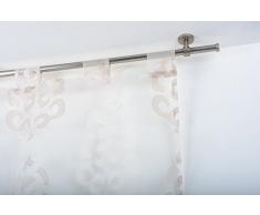 InCasa - Bastone per Tenda, 20 mm Senza Anelli, Lunghezza 160 cm, Acciaio Satinato Completo, Acciaio Inox, Colore: Grigio