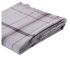 biederlack Conny Coperta a Quadri, Misto Cotone, Argento, A Una Piazza E Mezza, 170x130x1 cm