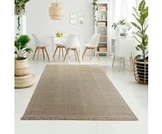 MOLDABELA Nuovo design del tappeto moderno Tappeti 100% Naturale Piatto Ufficio Lana. (2x3m - 200x300cm, Lana Nature Beige Scuro)