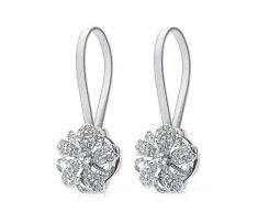 Diealles Fibbia in Tieback per Tende, Maglia Magnetica di Tenda del Fiore di Cristallo per La Tenda - Argento(2PCS)