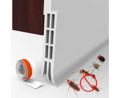 POPYS Porta Guarnizione inferiore - Paraspifferi sottoporta - Paraspifferi porta blindata - paraspifferi finestre - guarnizione porta (4x100, Bianco)