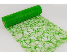 25m Sizoweb Originale Nastro Tavolo Runner Decorazione Tavolo Filo Di Seta 30cm / 300mm - Verde Mela