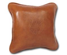 ALMADIH Cuscino Nero L 35x35 cm in diversi colori - 100 % tradizionale mano in vera pelle - Arredo per Divani Pouf sacco imbottito cuscini decorativi ornamenti in cuoio