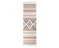 VOSAREA Tappeti Etnici in Cotone Etnico Tappeto a Sospensione Geometrico Fatto a Mano retrò per Soggiorno Camera da Letto (Stile Casuale) 60x130cm