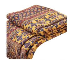 408 Coperta da tiro Coperta da divano Copriletto Patchwork Coperta lavorata a maglia Coperta bohemien tessuta in cotone per divano letto Ufficio e divano Plaid Pelliccia