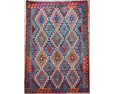 Tappeto orientale Afghano fatto a mano Kilim Area, in lana, colori naturali, Afgano, turco, nomade persiano, tradizionale, 120 x 179 cm, stile vintage, corridoio, scala, reversibile