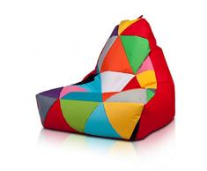 Ecopuf Keiko M Patchwork - Poltrona Sacco in Poliestere da Interno e Esterno - Pouf Imbottito, 100x85cm
