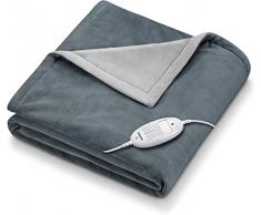 Beurer HD 75 Termocoperta Morbida Coperta Riscaldata, 6 Livelli di Temperatura, Lavabile in Lavatrice, con Spegnimento Automatico ed Extra Sicura 180 x 130 cm, Color Grigio Scuro