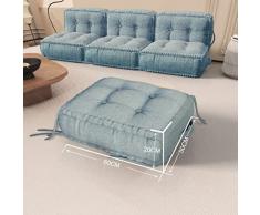 Johnear Cuscino decorativo per sedia da giardino, grande cuscino decorativo imbottito, per sedia da giardino, sedia da pavimento, sedia da pavimento, cuscino per panca e divano, colore grigio