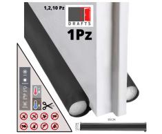 LogicaShop ® DRAFTS Paraspifferi Sotto Porta Blindata Ingresso, Guarnizione Isolante Porte e Finestre Anti Spifferi Aria e Insetti, Universale, Nero (Sottoporta, 1Pz)
