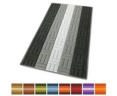 Tappeto Cucina Bordato Assorbente Tessitura 3D Varie Misure E Colori Multiuso Bagno Camera Corridoio 100% Made in Italy mod.MIA 57X190 GRIGIO