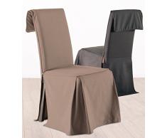 Fodera coprisedia, rivestimento per sedia - Altezza regolabile - 100% cotone - Color TALPA