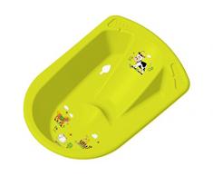 Supporto vasca da bagno incl. anatomiche Vasca da bagno neonato Tubo di scarico e Guanto doccia Funny Farm verde