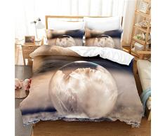 Set Piumone Palla Di Vetro Bianco Antico Microfiber 110gsm - Set Copripiumino 200x200cm Viene Fornito Con 2 Federe, Set Copripiumini Adatto A Bambini E Adulti