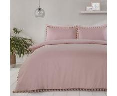 Sleepdown 5056242750482 Just Contempo-Set di Biancheria federe, per Letto Super King Size (220 cm x 260 cm), Poliestere, Blush