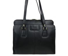 Presina da lavoro, da donna, in pelle, colore: nero, Borsa a spalla borsetta by GiGi 70 s Classic