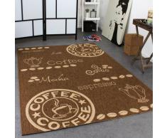 PHC Tappeto Modern Tessuto Liscio Sisal Tappeto Cucina Marrone Caffè Tonalità Beige, Dimensione:60x110 cm