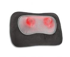 medisana MC 840 Cuscino per massaggio shiatsu, con funzione di calore, 4 teste massaggianti rotanti, funzione luce rossa, con telecomando, per collo, spalle, schiena e gambe