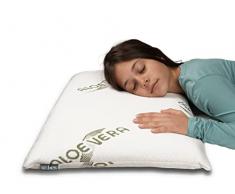 BES Cuscino Cervicale Ortopedico per Dormire Memory Foam in Aloe Vera Ergonomico Anallergico Antiacaro Federa in Poliestere Guanciale Letto Made in Italy