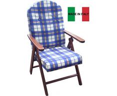 POLTRONA SEDIA SDRAIO AMALFI COLORE VERDE in legno reclinabile 4 posizioni cuscino imbottito soggiorno cucina salone divano